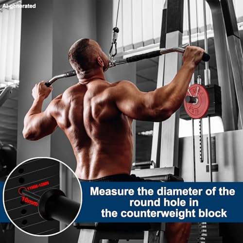 Heavy-Duty Black Weight Stack Pin Extender, 3/8" (10mm) High-Strength Steel | For Home Gym & Commercial Cable Machines, Spring Clip Collar, 133LBS Max Load, Fits 2" Olympic Weight Plates