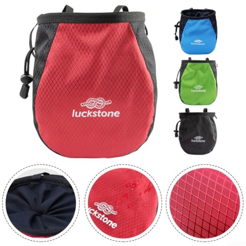 Fleece Lined Climbing Chalk Bag With Adjustable Waist Belt For Rock Climbing Weightlifting(Black) - color: Black