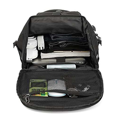 Kalesi Gym Duffle Bag Backpack 4-Way Waterproof with Shoes Compartment for travel Sport Hiking laptop (Black) - color: Black