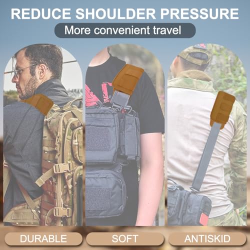 ZINZ 2-Pack Universal Wide Shoulder Pad with Ultra Thick Cushion for Bag Luggage Backpack Bag Crossbody - color: Khaki