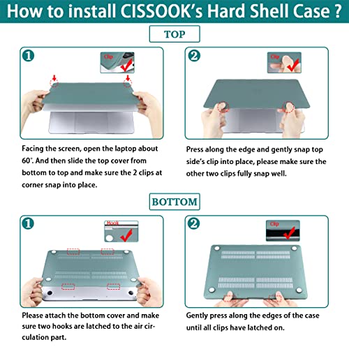 CISSOOK Green Case for MacBook Pro 13 inch Case 2020 Release A2251 A2289 A2338 M1 Model with Keyboard Cover Screen Protector for MacBook Pro 13 inches with Touch Bar, C-Matte Green, A2251/A2289/A2338 - color: Matte Green