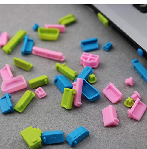 16PCS Universal Computer Anti Dust Stopper/Plug, Soft Silicone Dustproof Laptop Port Covers Rose Red - color: Rose Red