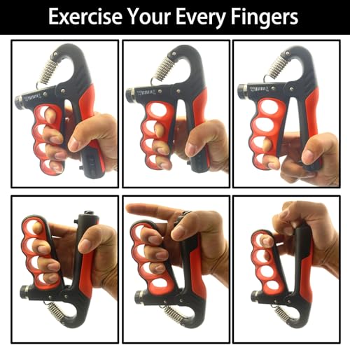 Grip Strength Trainer, 5-100KG (11-220 LB) Adjustable Resistance Forearm Hand Gripper Strengthener with Counter, Hand Wrist Exercise Workout Equipment for Home/Office Gym - color: Blue