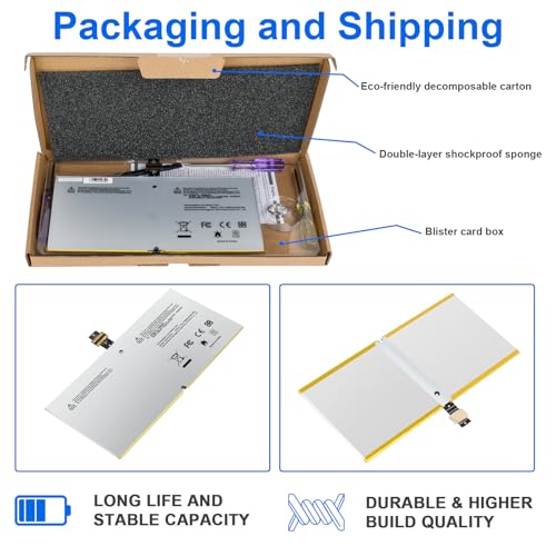 Fancy Buying G3HTA027H DYNR01 Laptop Battery Replacement for Microsoft Surface Pro4 Pro 4 1724 12.3 inch Tablet DYNRO1 G3HTA026H G3HTA027H (7.5V 38.2Wh 5087mAh) - size: 8.15*3.9*0.12inch