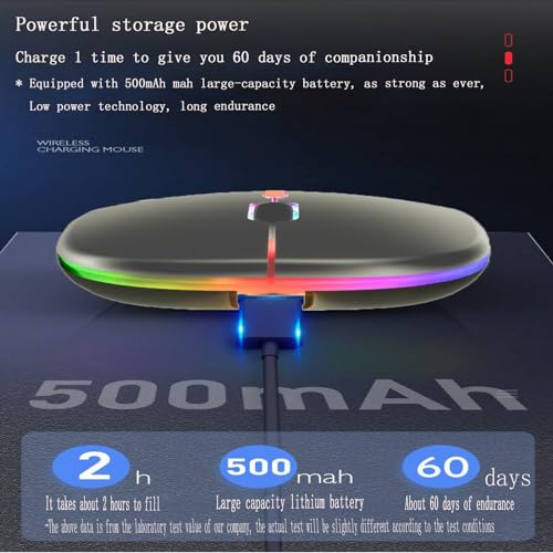 Guiheng 10 Pack Wireless Bluetooth Mouse,LED Dual Mode Rechargeable Silent Slim Laptop Mouse,Portable(BT5.2+USB Receiver) Dual Mode Computer Mice,for Laptop,Desktop Computer,Tablet,Phone,TV (Grey) - color: 10 pack grey