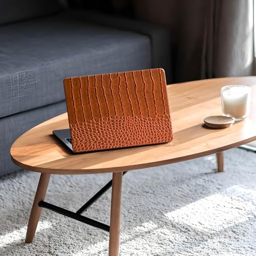 Crocodile Case for MacBook Air 13 inch M1 2022 2021 2020 2019 2018 A2337 A2179 A1932, Crocodile MacBook Air M1 Case, Aligator Skin Snakeskin PU Leather Hardshell & Keyboard Cover, Brown - color: # Shiny Brown Crocodile