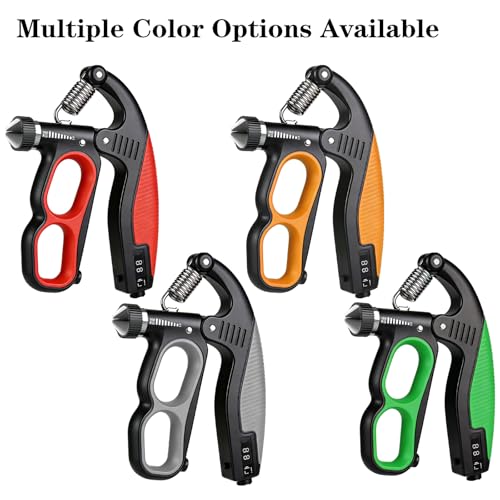 Hand Gripper Strengthener, 22-330LB Adjustable Resistance Grip Strength Trainer with Counter, Forearm Exerciser for Injury Recovery and Muscle Building - color: Orange