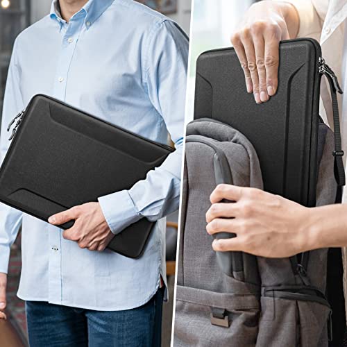 Fintie 15-16 Inch Sleeve Case for MacBook Pro, MacBook Air, Surface Laptop | 15.6 Inch HP Lenovo Dell Acer Samsung, Shockproof EVA Carrying Bag with Pockets, Protective Carrying Laptop Bag, Black - color: Black, size: 15 Inch