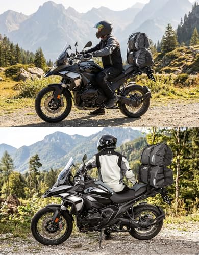 KEMIMOTO Waterproof Motorcycle Dry Bag – Duffle Tail Bag Soft Luggage, 25L/40L/65L Large Capacity with 4 Quick-Release Straps, Dustproof for Touring, Adventure, Motorcycling & Camping Grey - size: 65L