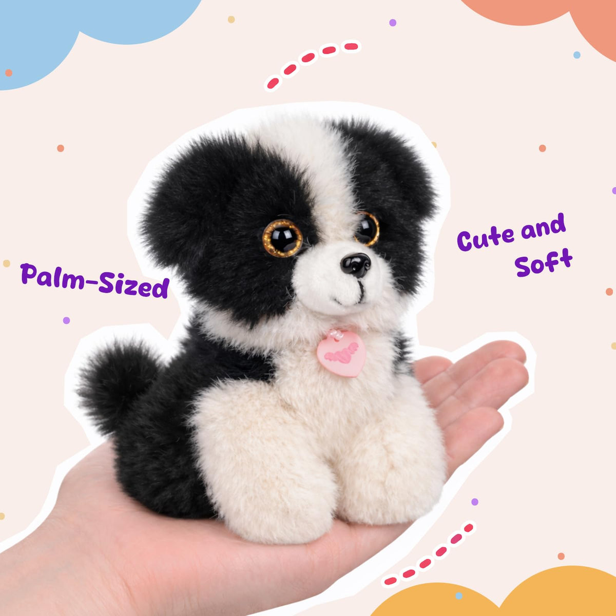 Mushymallow Sitting Dog Stuffed Animal Soft Plush Toy, Black