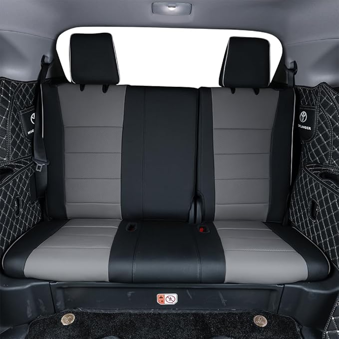 EKR Camry Seat Cover for Toyota Camry L LE XLE 2012 2013 2014 2015 2016 2017 (Not for Hybrid) Leather Car Seat Cover Full Set for Trucks SUV-Faux Leather (Black/Gray)