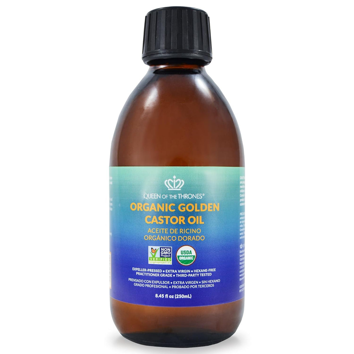 Queen Of The Thrones Organic Golden Castor Oil - | 100% Pure & Expeller-Pressed For Hair, Skin & Nails | Hexane Free | Usda Cert
