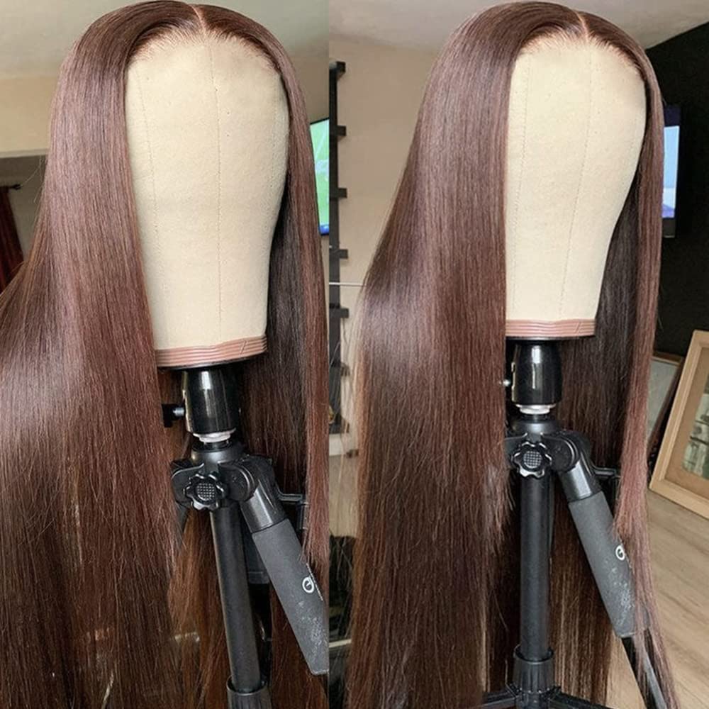 Missyvan Lace Front Wigs Long Straight Hair Natural Brown Glueless Brown Blonde Synthetic Lace Front Wigs For Fashion Women Heat
