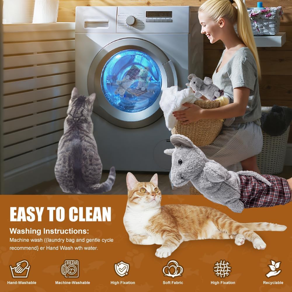 oyeftp Cat Wrestling Glove, Interactive Cat Toys for Fun Play, Thickened & Safe & Soft Cat Wrestling Glove Hand Puppets with Cats Teaser and Bell for Indoor Cats Exercise & Mental Stimulation