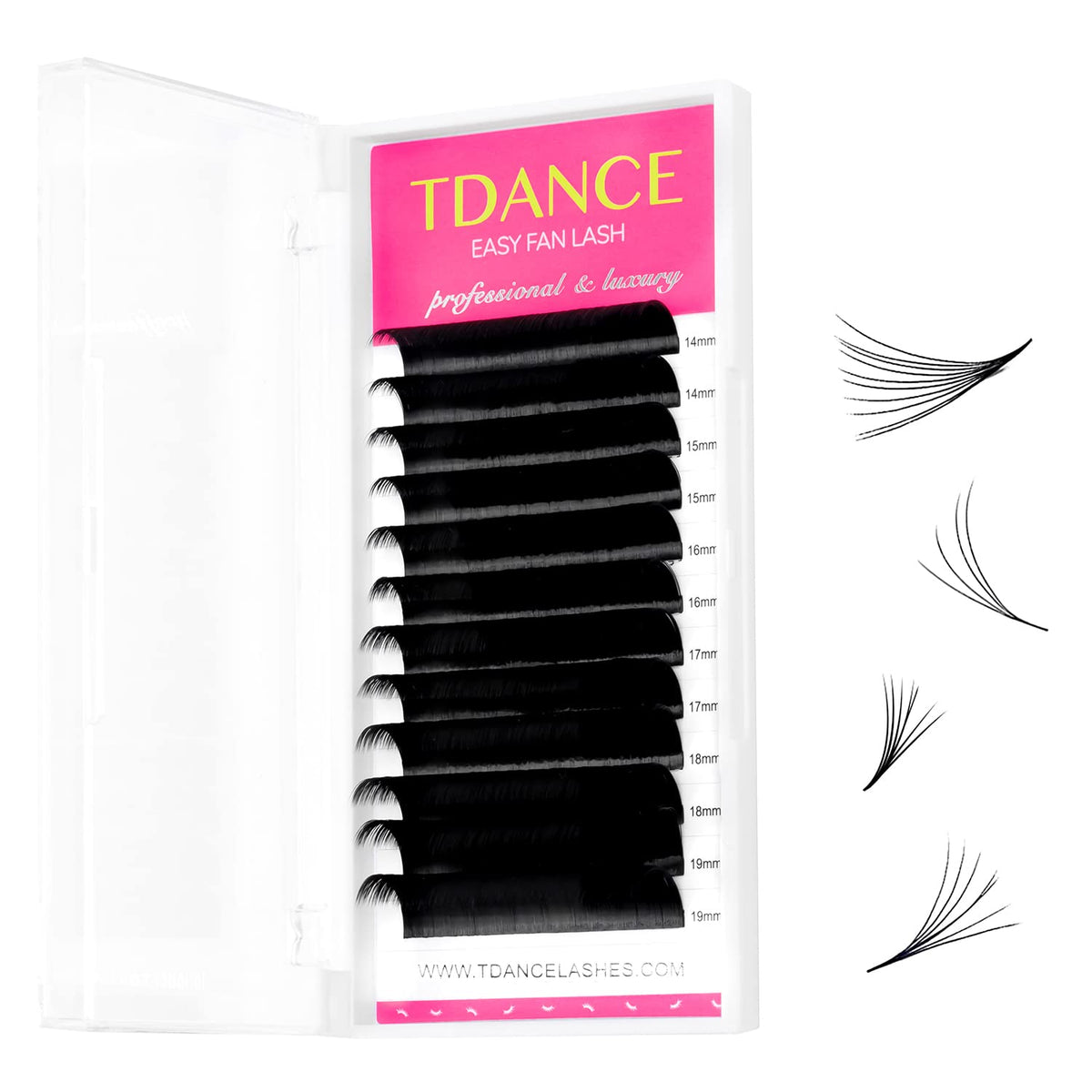 Tdance Eyelash Extension Supplies Rapid Blooming Volume Eyelash Extensions Thickness 0.1 D Curl Mix 14-19Mm Easy Fan Volume Lash
