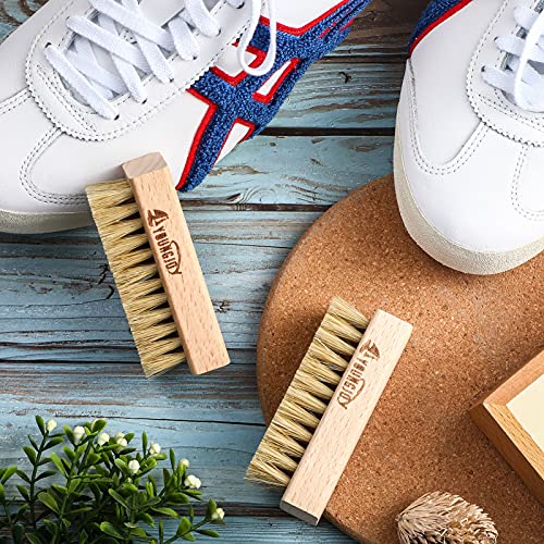 YoungJoy Sneaker Cleaning Brush Shoes Shine Dauber Nylon/Horsehair/Boar Cleaner Brushes Crepe Applicators(Boar Bristle) - style: Boar Bristle