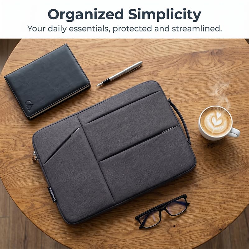 Laptop Case, Water-Resistant Laptop Sleeve Case with Pocket for MateBook, Briefcase Carrying Laptop Cover for 13"-14" - color: Black