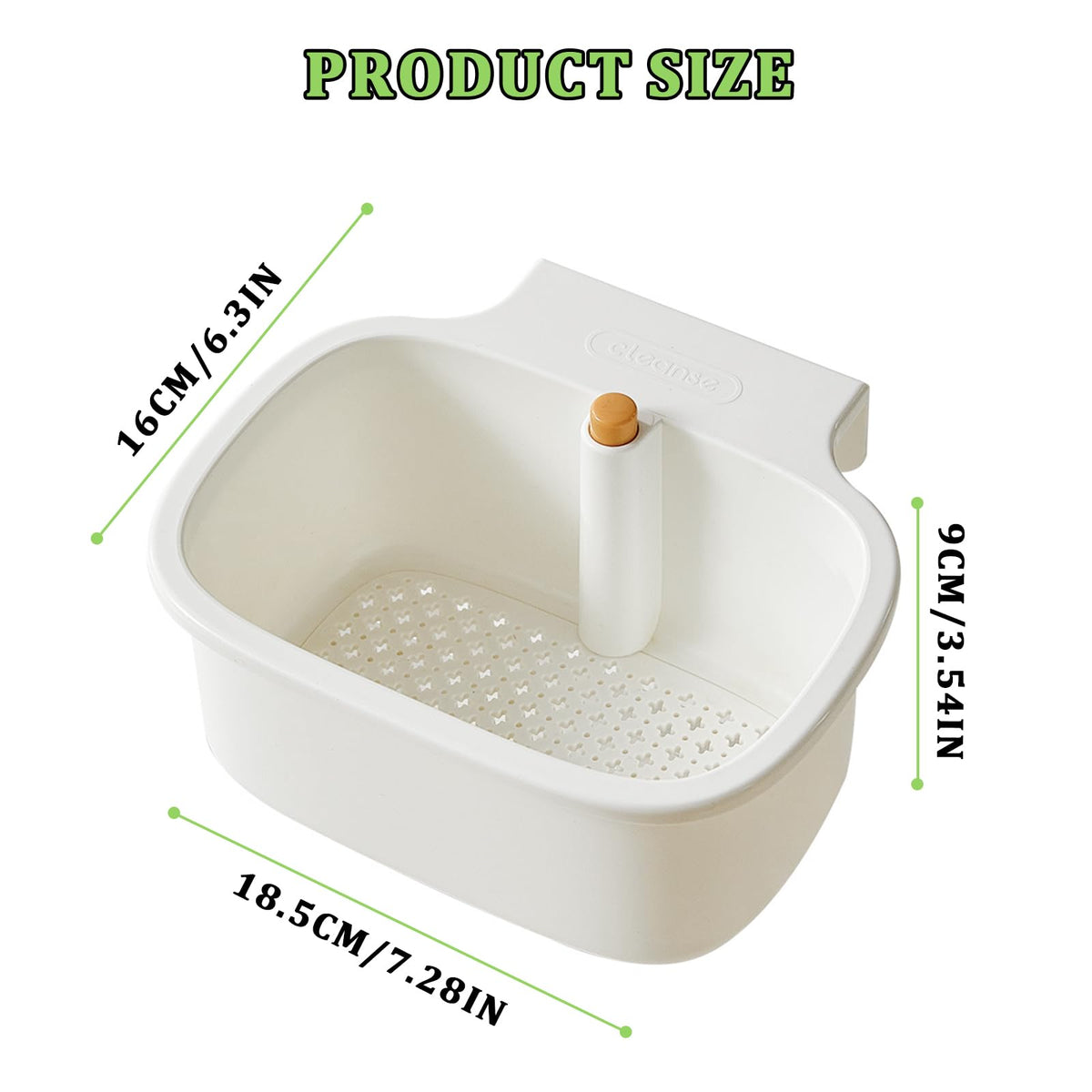 Kitchen Sink Drain Strainer Basket Square, White
