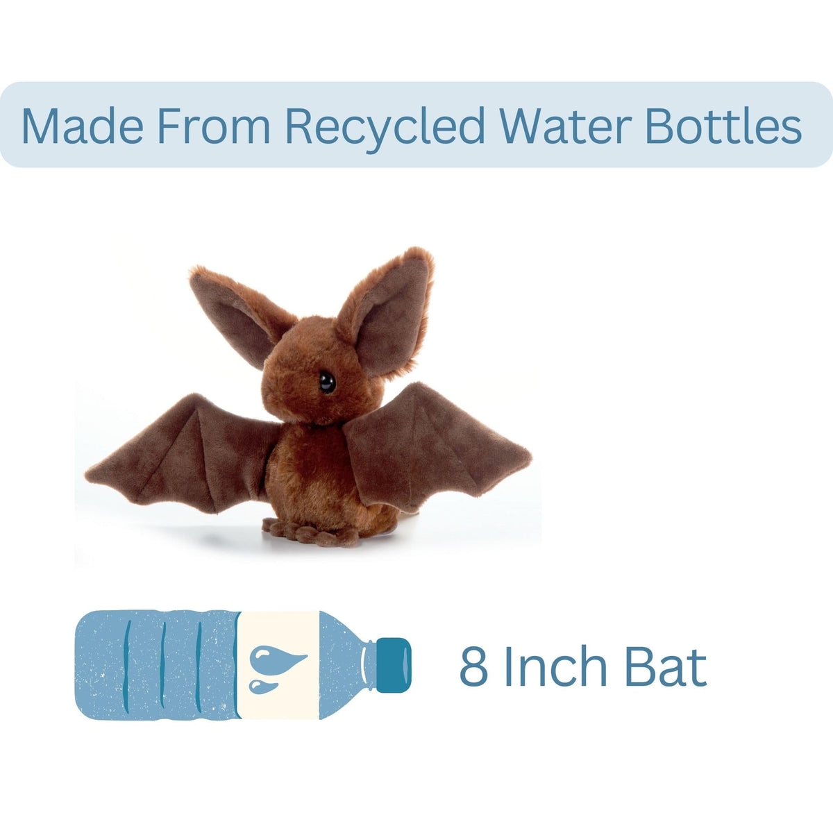 The Petting Zoo Bat Stuffed Animal Plushie, Scoopz, Kids Gifts, 8 in