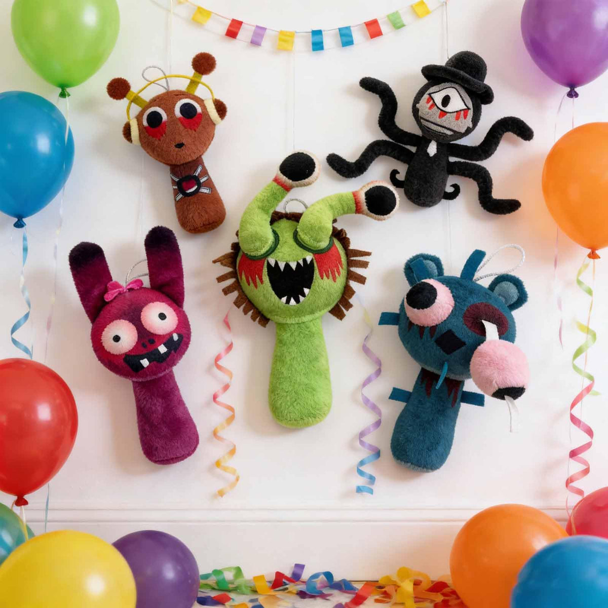 TitTees 5 Pcs Halloween Plush Toys Horror Fans Soft Stuffed Doll, 8'' Plushies Gifts for Adult, Stuffed Toys Dolls Gifts for Birthday Goodie Bag Fillers Halloween Party Favors