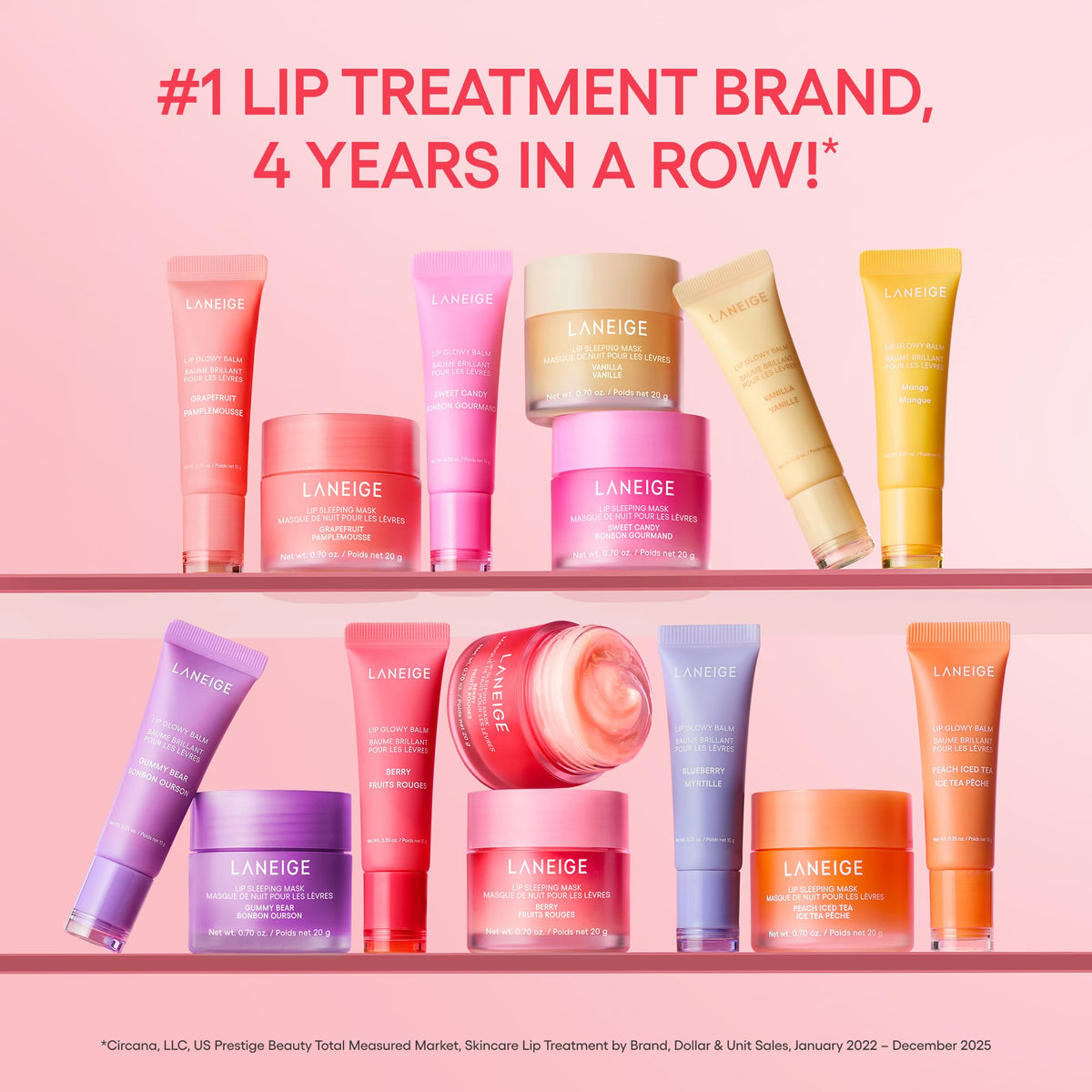 LANEIGE Lip Sleeping Mask: Hydrating & Nourishing Korean Overnight Lip Treatment Mask with Shea Butter, Vitamin C & Murumuru, Antioxidants For Flaky, Dry Lips | Korean Skin Care, Sweet Candy