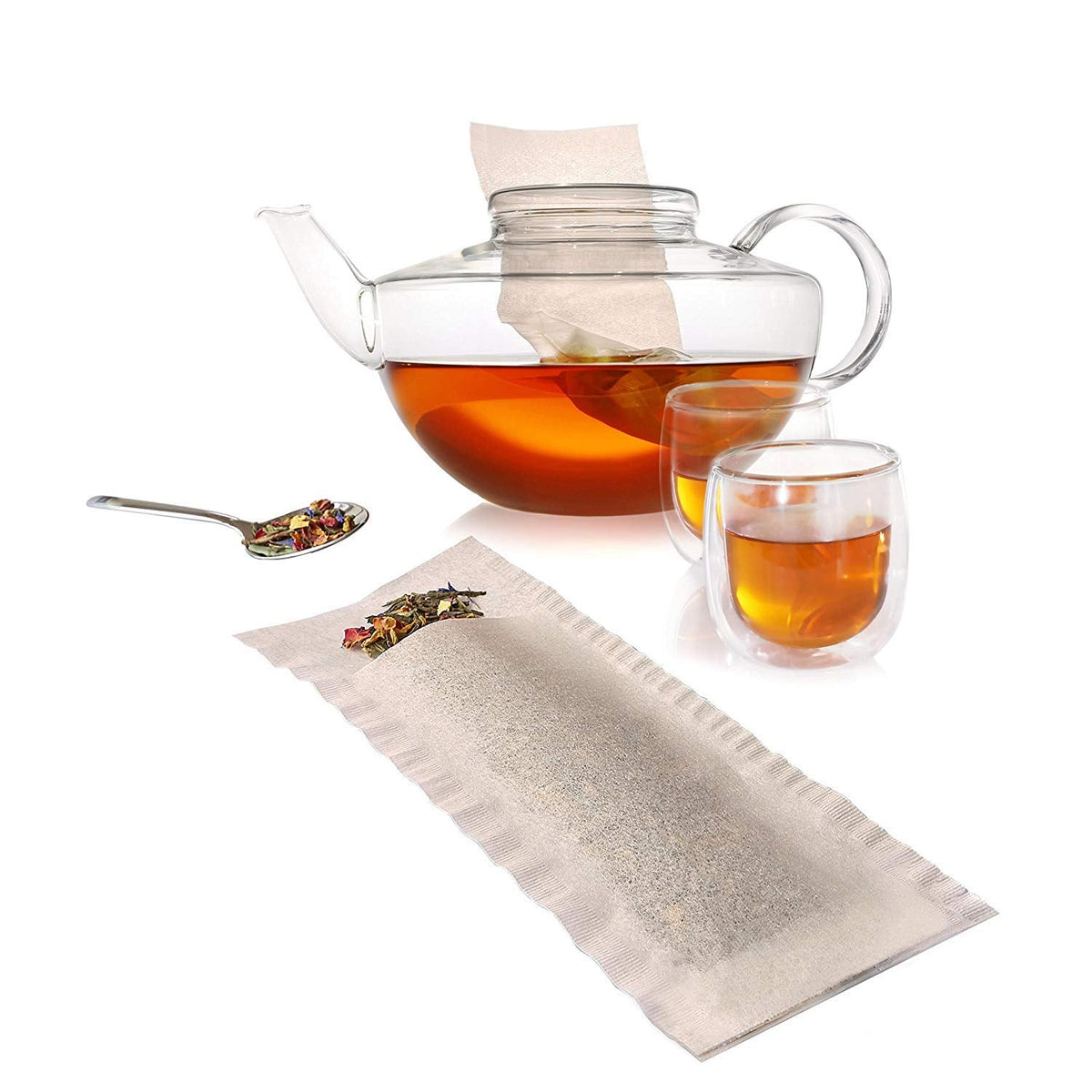 Pack of 4 Finum Large Disposable 100 Count Tea Filter Bags