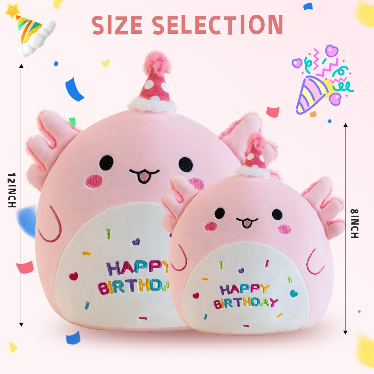 Gudisi Axolotl Plush Adorable Axolotl Stuffed Animals Soft Birthday Gift Axolotl Plushies Pillow for Kids Boys Girls Pink 8 inch
