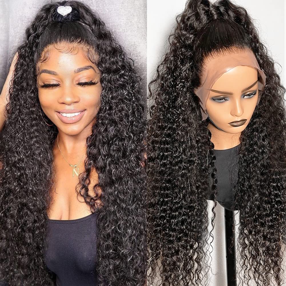 Healthair 360 Lace Front Wigs Human Hair, Deep Wave Lace Front Wigs For Black Women, 360 Lace Wigs Preplucked,10A Remy 360 Lace