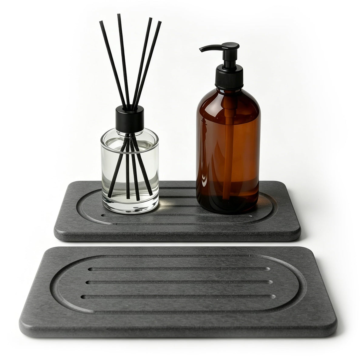 2 PCS Water Absorbent Diatomite Coasters Kitchen Sponge Holder & Faucet Mat