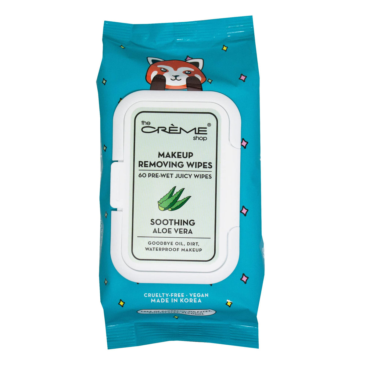 Crme Shop Juicy Pre-Wet Makeup Cleansing Wipes with Aloe Vera (60 Hydrating Wipes)