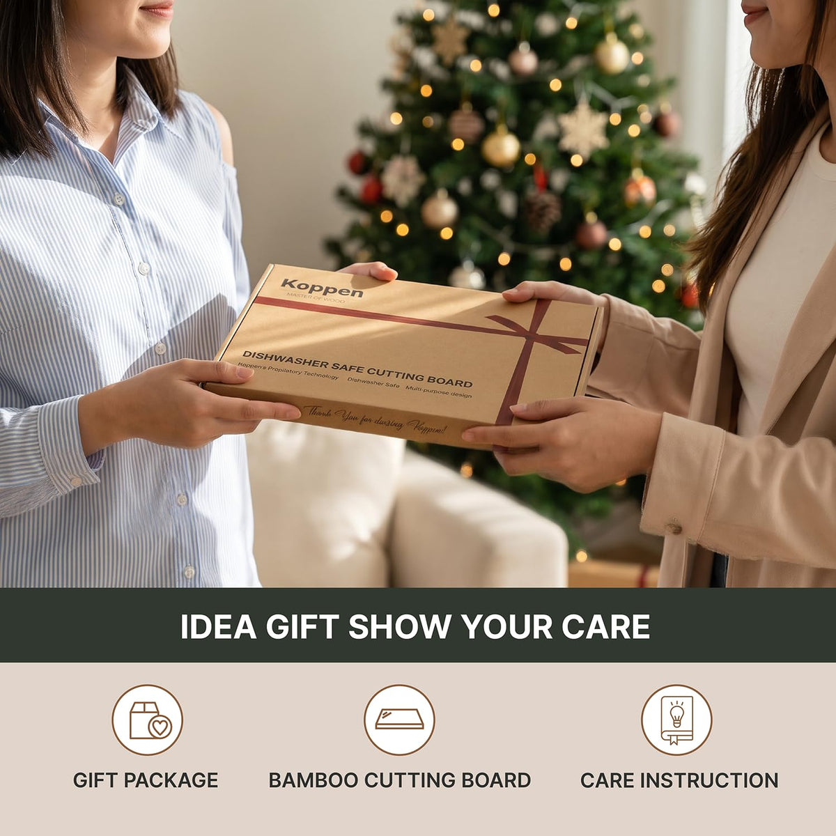 Dishwasher Safe Bamboo Cutting Board, Cell-Level Stabilized Wood for Anti-Crack & Resist Water Absorption, Deep Juice Groove, Built-in Handles, Dual-Sided, Ideal Kitchen Gift, Size 13 x 9 in
