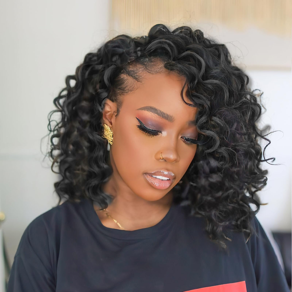 Toyotress Ocean Wave Crochet Hair - 14 Inch 8 Packs Natural Black Crochet Braids Deep Twist Synthetic Braiding Hair Extensions (