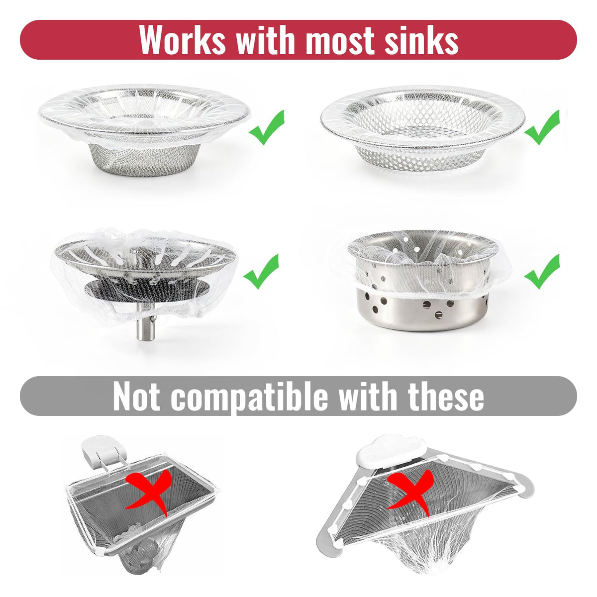 200 PCS Disposable Kitchen Sink Drain Cover for Easy Cleanup