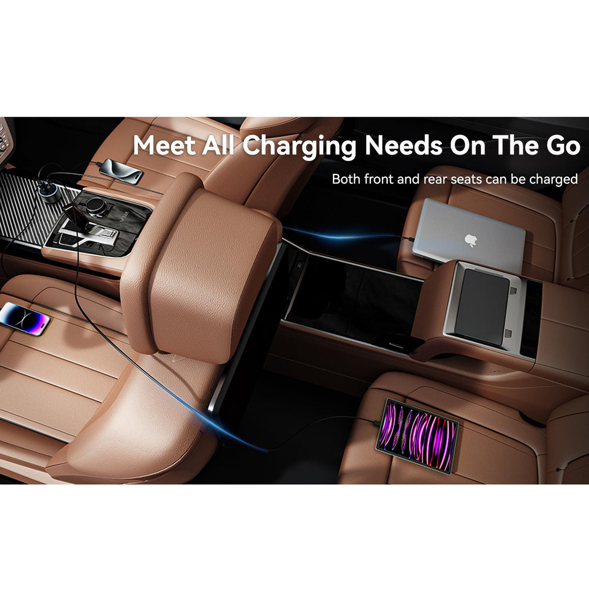AGEK Car Charger USB C Fast Charge 78W 4-Port Cigarette Lighter USB Charger