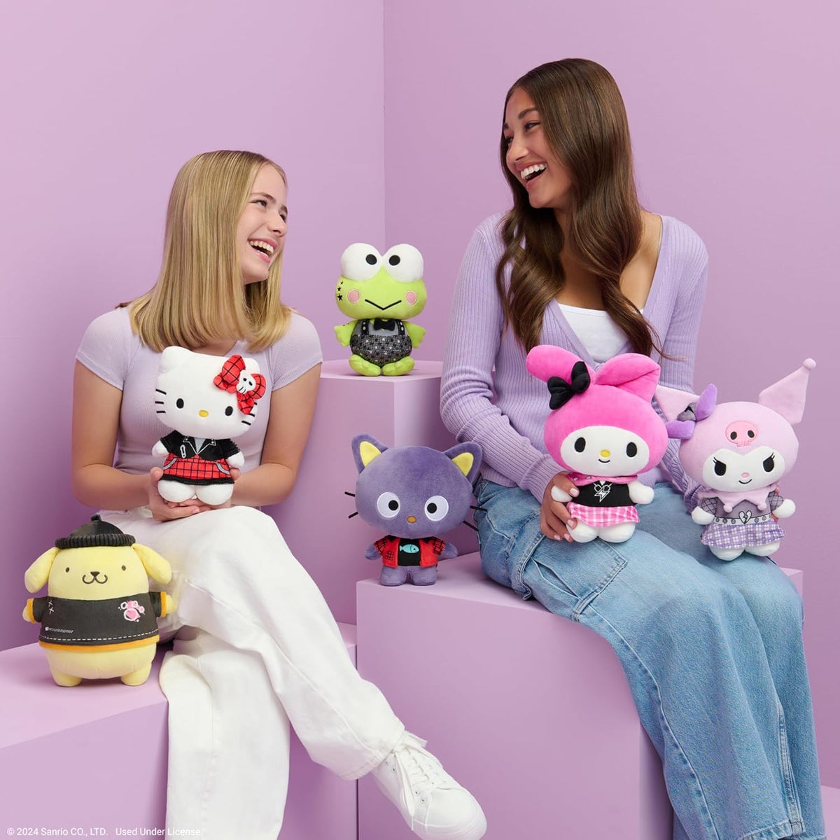 Jazwares Hello Kitty and Friends Series 2, Kuromi Punks Plush - Officially Licensed Sanrio Product from Ages 6+