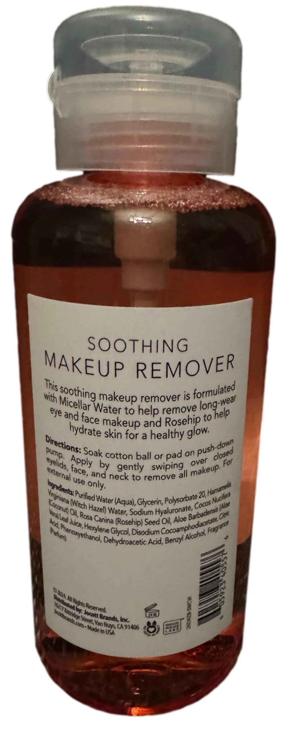 Pearlessence Soothing Makeup Remover — Micellar Water & Rosehip | Gently Removes Waterproof Makeup, Hydrates & Cleanses (18 Fl Oz)