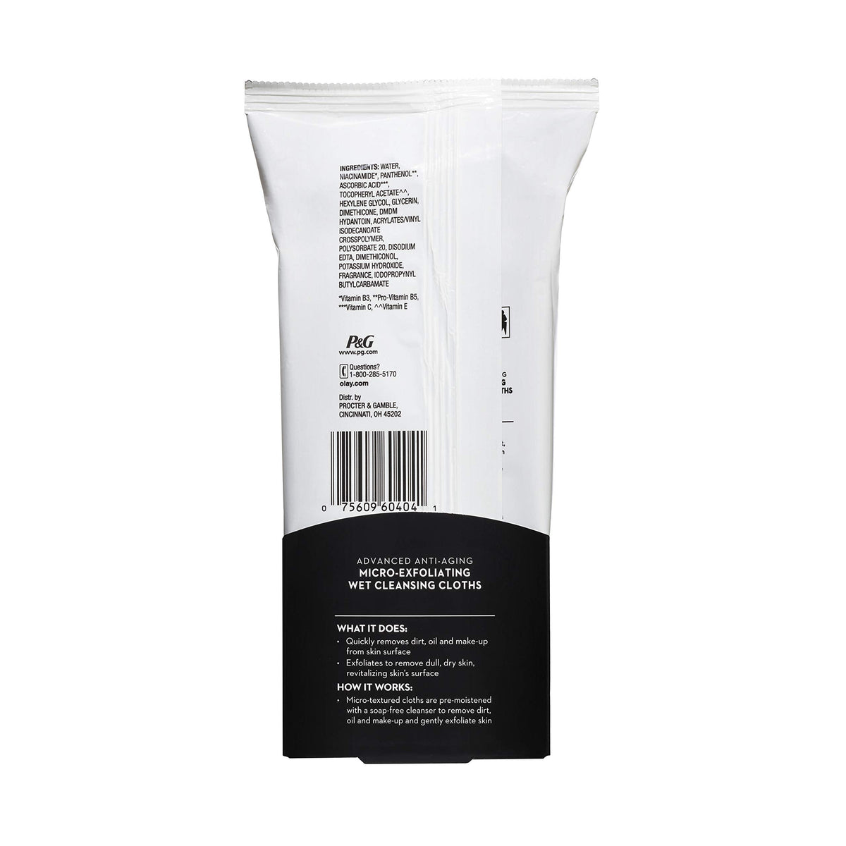 Olay Makeup Remover Wipes, Regenerist Micro-Exfoliating Wet Cleansing Cloths, Facial Cleanser for Women - Exfoliates, Refreshes, Smooths Texture, Travel Approved, 30 ct - 3 Pack