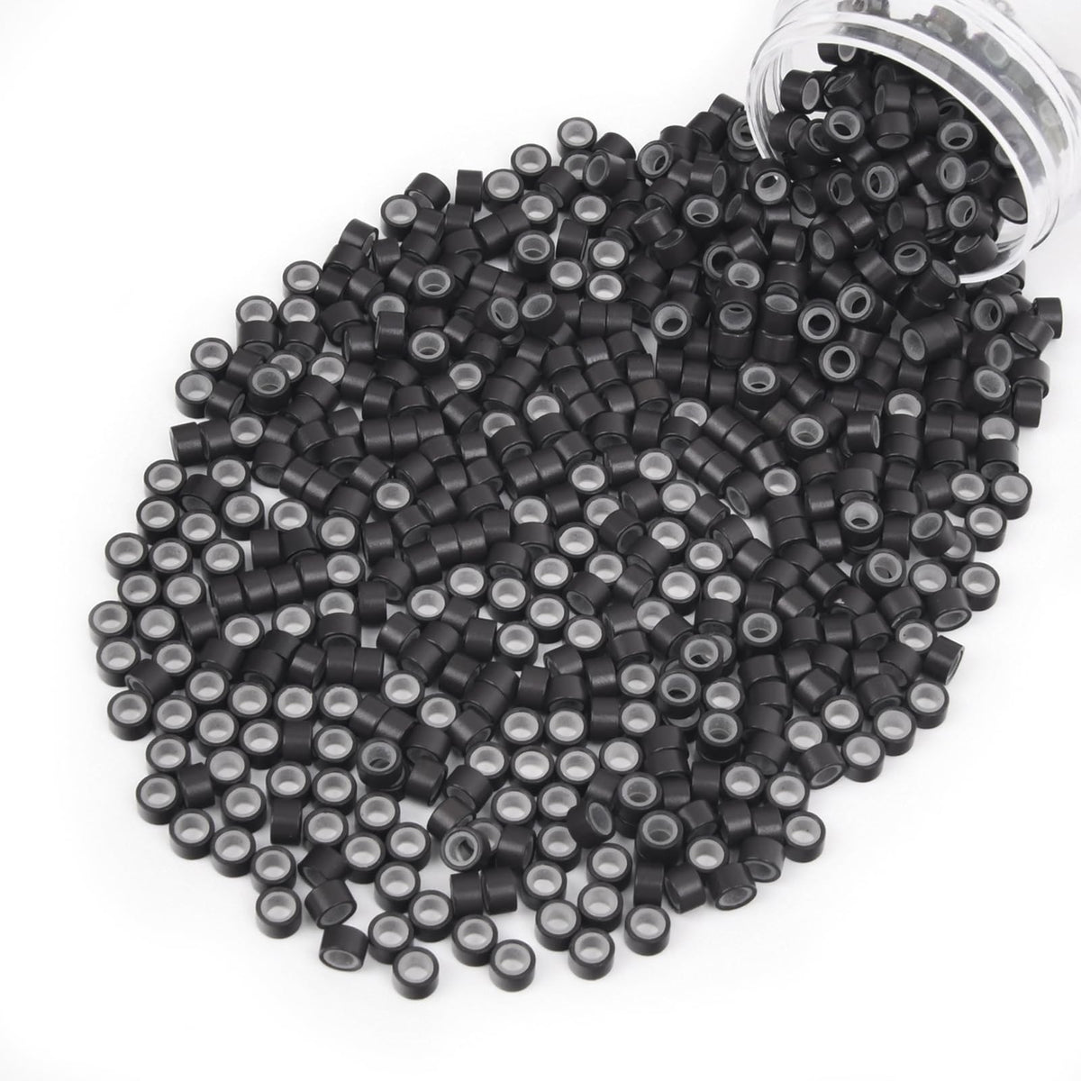 Vlasy 400Pcs 5Mm Silicone Lined Micro Ring Beads For Hair Extensions 5Colors Apply (400Pcs Dark Brown)