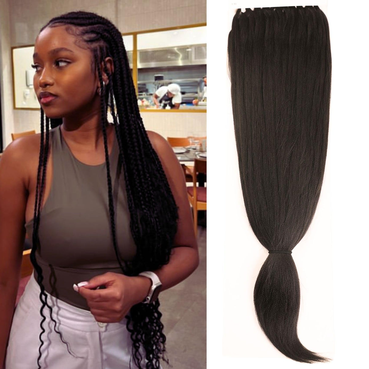 Leticia Pre Sectioned Braiding Hair For Braids Black Braiding Hair Pre Stretched Kanekalon Braiding Hair
