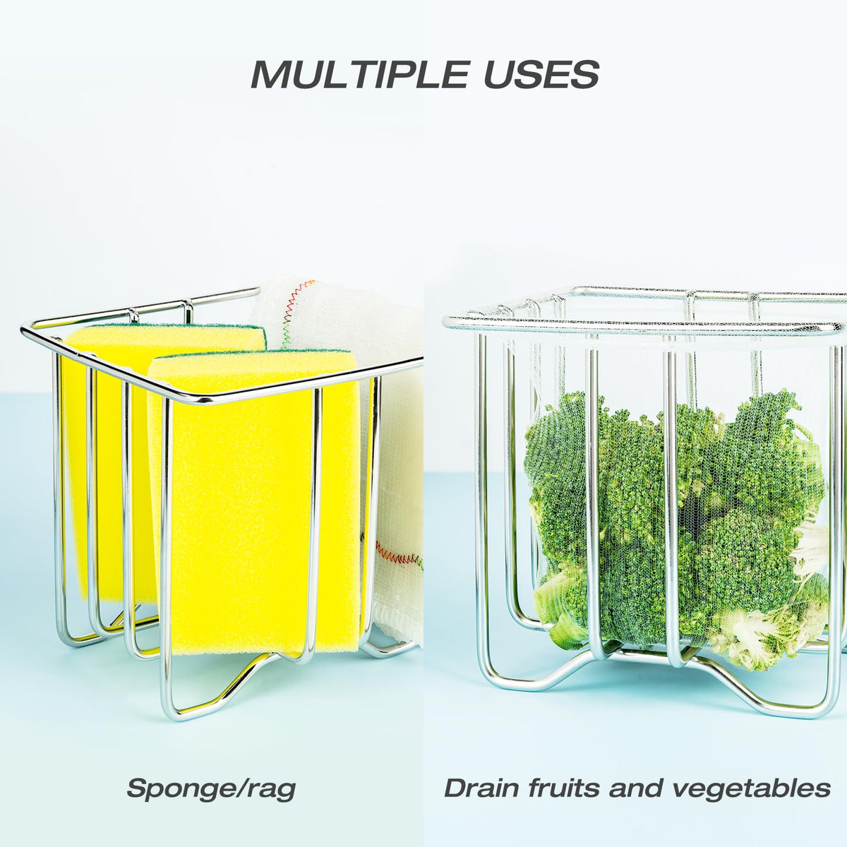 Kitchen Sink Strainer with Sink Basket Holder and 300 Strainer Net Bags