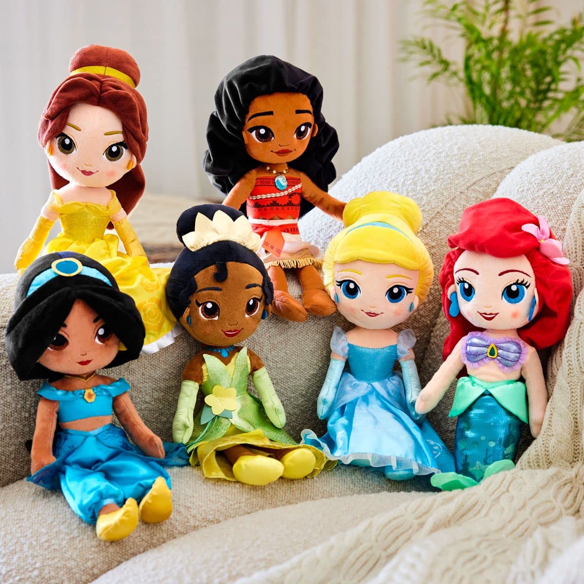 Disney Store Official Princess Plush Doll, Jasmine from Aladdin, Medium 14 Inches, Soft Plushy with Embroidered Features, Princess Toys for Girls, Disney Dolls, Stuffed Animals for Girls