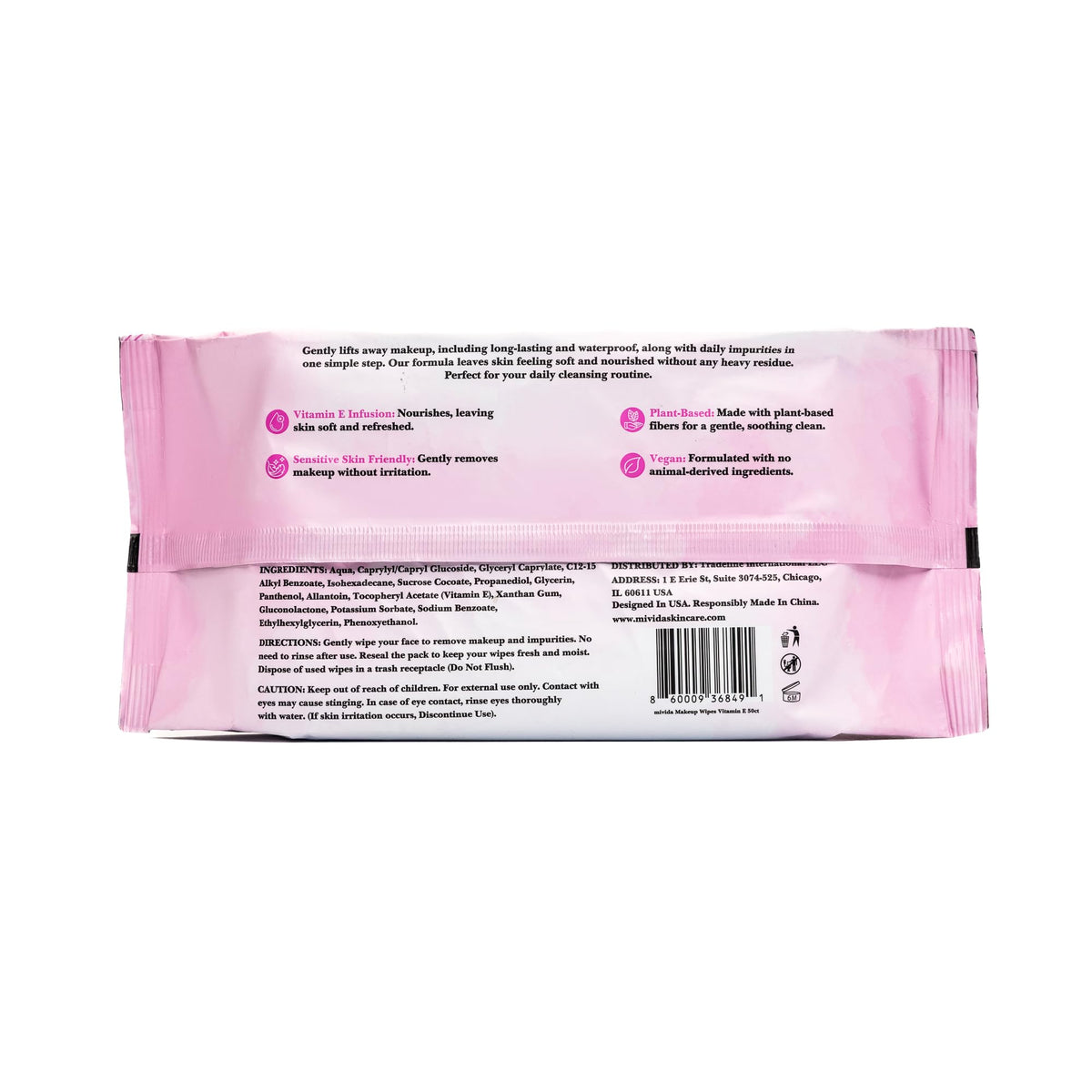 mivida Hypoallergenic Makeup Remover Wipes Bulk With Vitamin E, 200 count (4ร50) Value Pack, Dermatologist Tested Fragrance Free Makeup Wipes For Sensitive Skin, Alcohol Free Facial Make up Remover