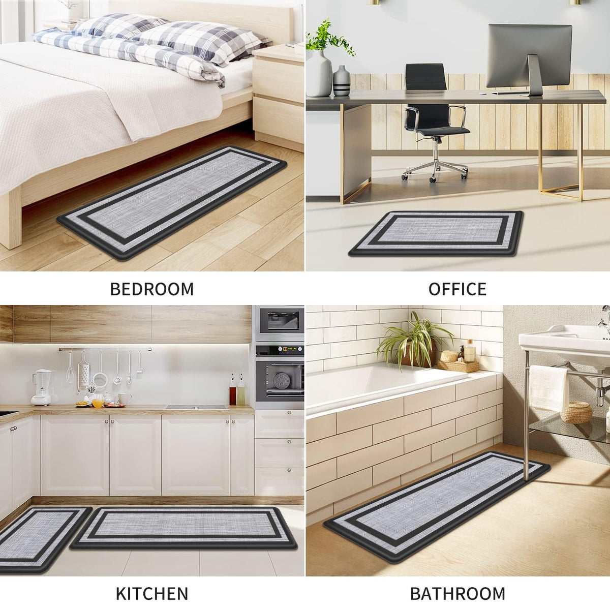 Mattitude Kitchen Mats Set of 2,Cushioned Anti-Fatigue Non-Skid Rug Sets