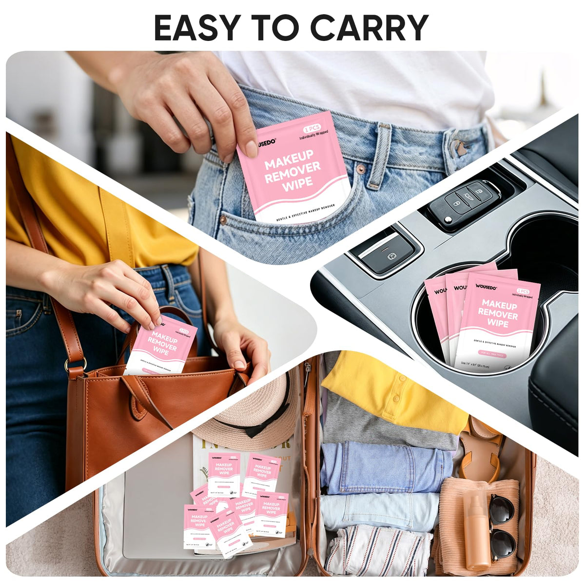 Makeup Remover Wipes 300 Count, Individually Wrapped & Hypoallergenic