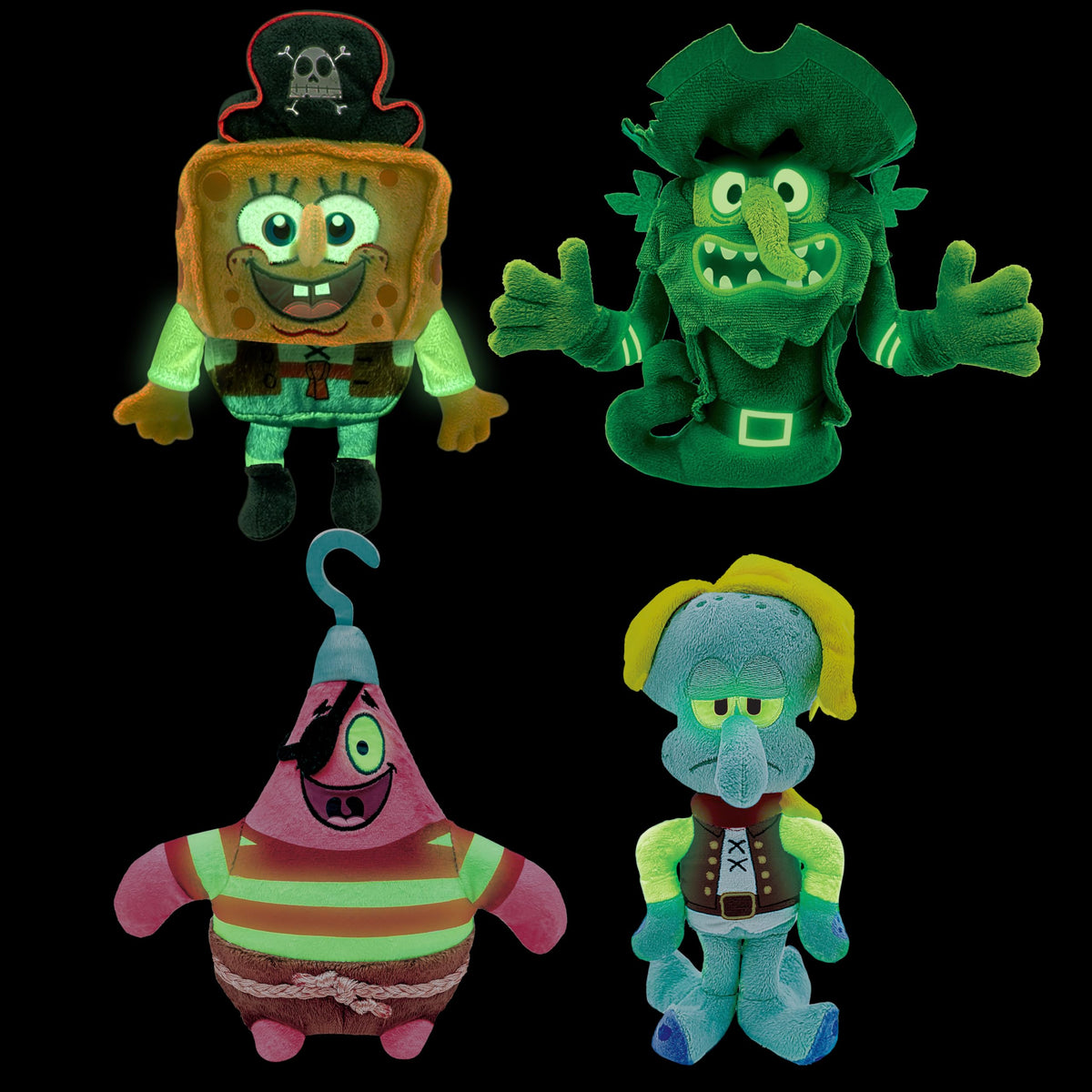 SpongeBob SquarePants Movie: The Search for SquarePants - Bikini Bottom Glow Pals 6" Plush Toy Assortment, Glow-in-the-Dark SpongeBob, Patrick, Squidward, Flying Dutchman Collectibles for Kids Ages 3+