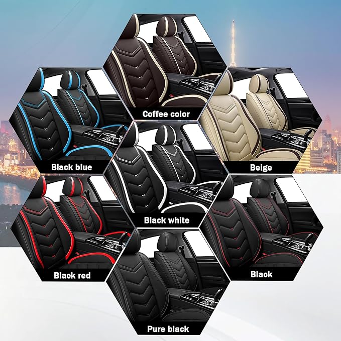 CTDS Car Seat Covers for Honda Accord 2000-2026, Stylish Sport Seat Cover, Premium Nappa Leather Car Seat Cover. Automobile Seat Covers Sets.(Standard 2 Seats/Black Blue)