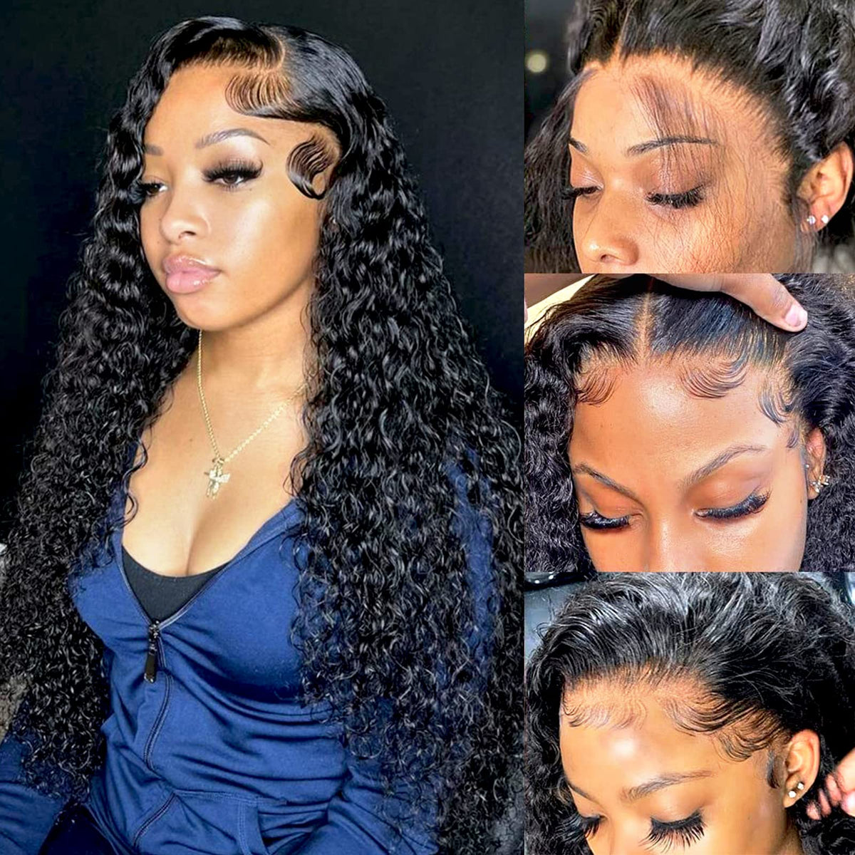Ysxbui Deep Wave Lace Front Wigs Human Hair 180 Density 13X4 Hd Transparent Frontal Wigs Human Hair For Women Deep Curly Glueles