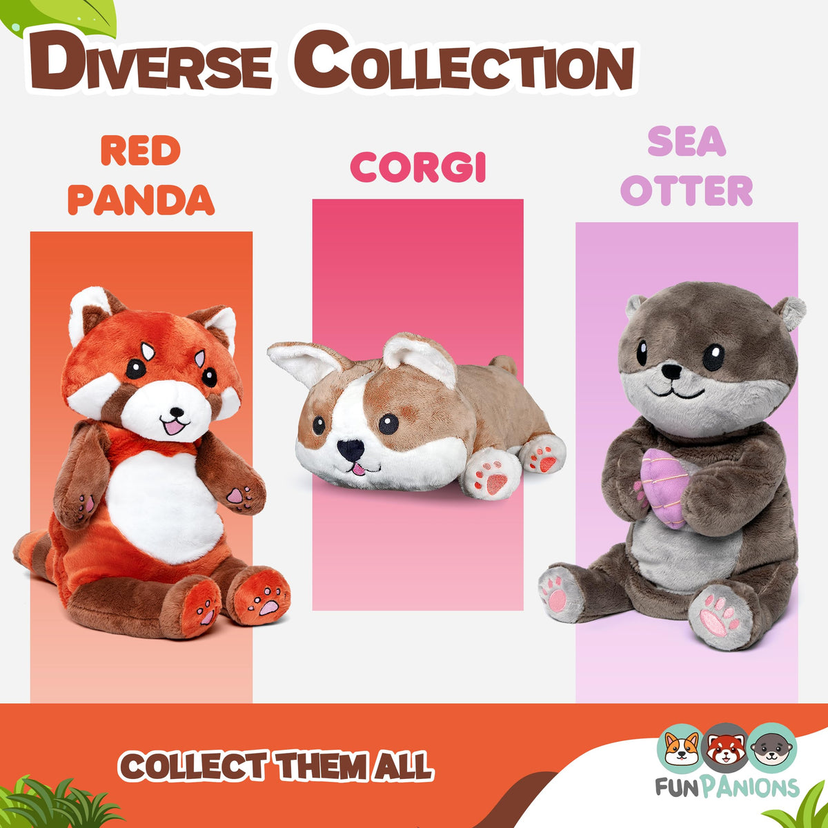 Funpanions Weighted Stuffed Animals – 4LB Cute Plush for Adults, Teens & Kids - Large Sea Otter (Non-Machine Washable)