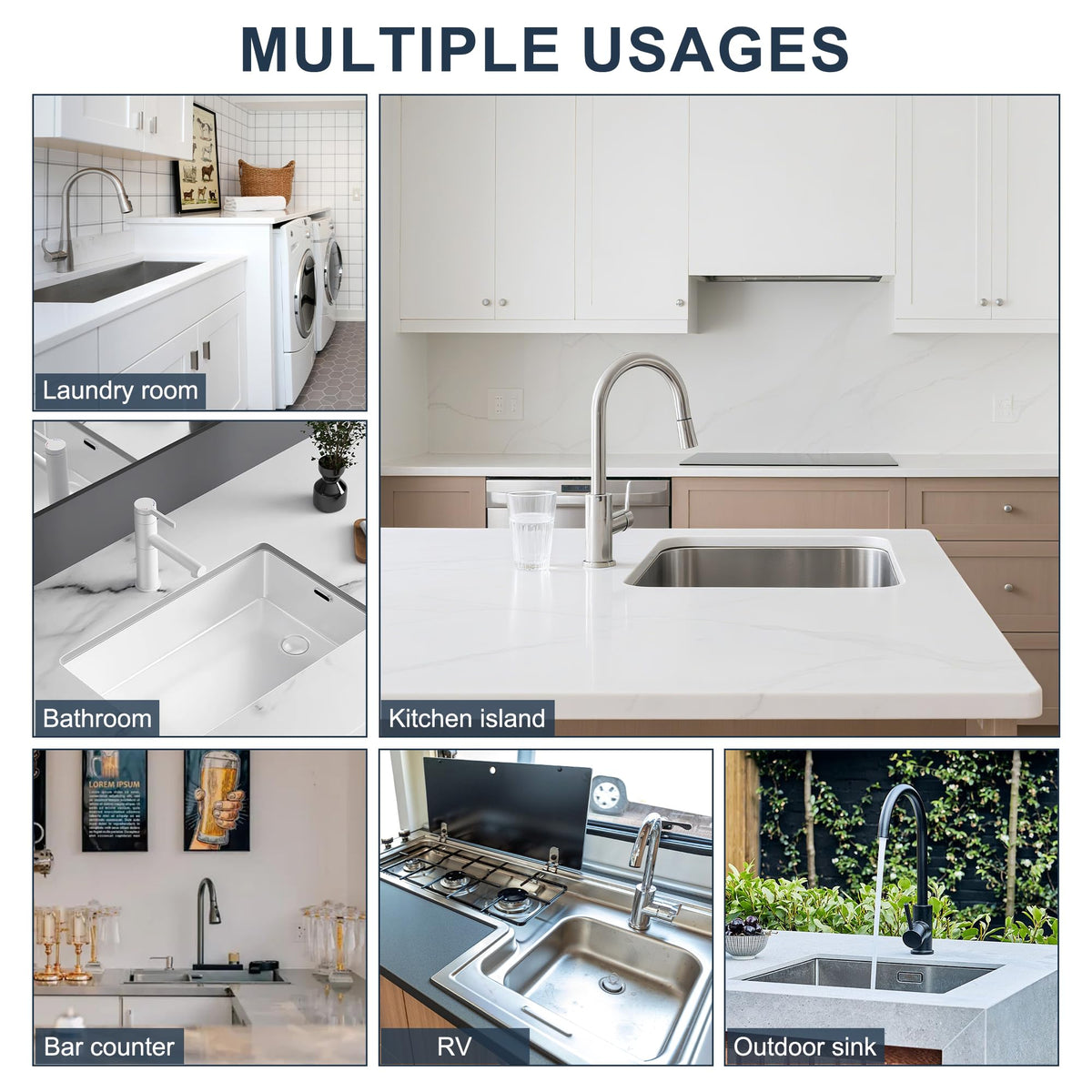 Gosmol Kitchen Sink Splash Guard Silicone Faucet Mat for Kitchen Sink Grey