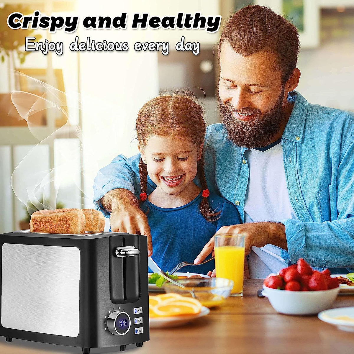 Toaster 2 Slice Wide Slot Toaster Best Rated Prime Display Smart Toasters